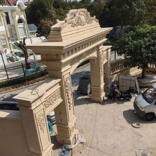 新余 黄金麻荔枝面花岗岩别墅门楼