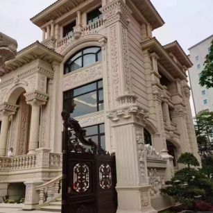 新余 黄金麻花岗岩别墅外墙干挂效果展示