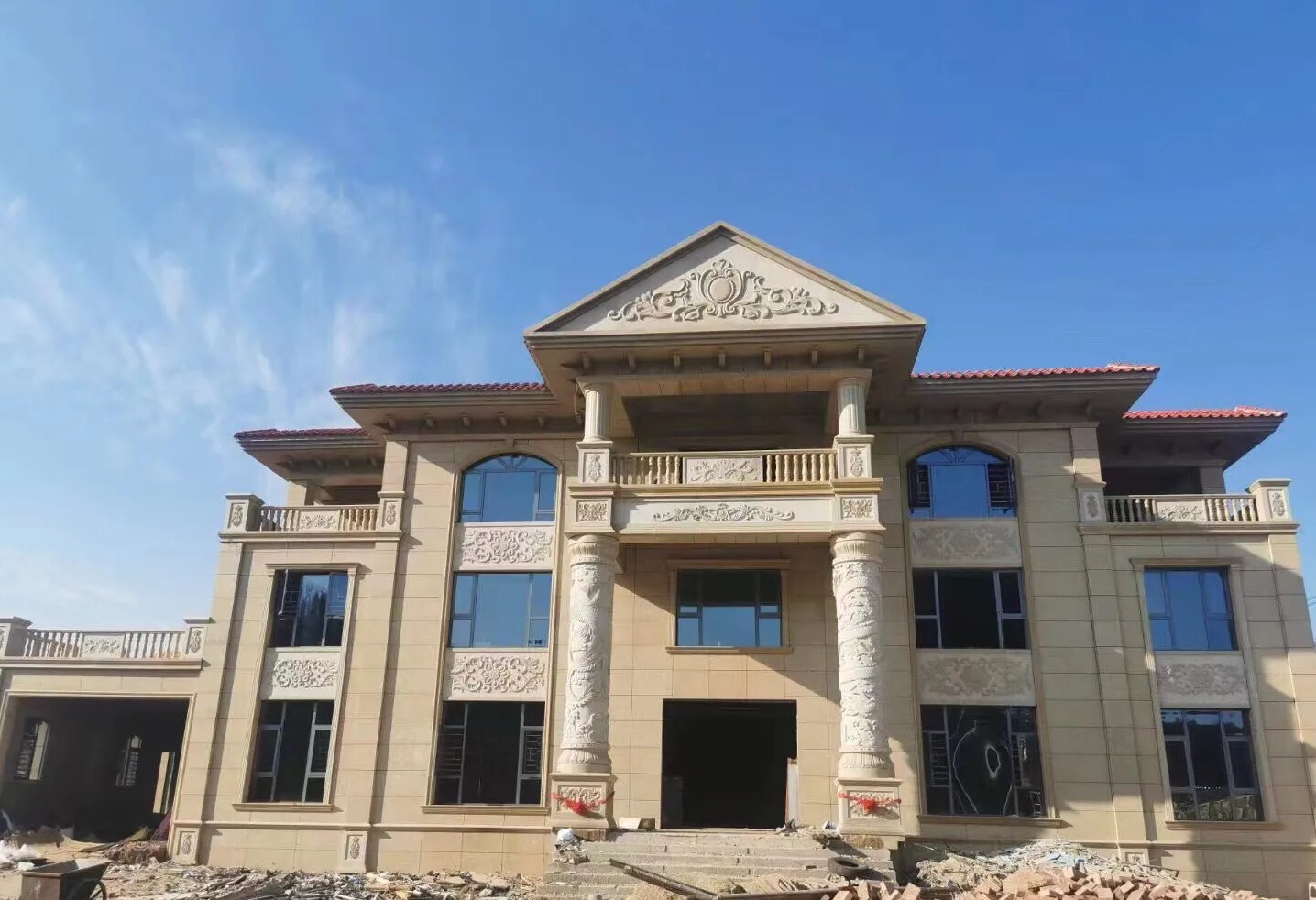 新余 黄金麻花岗岩别墅外墙干挂