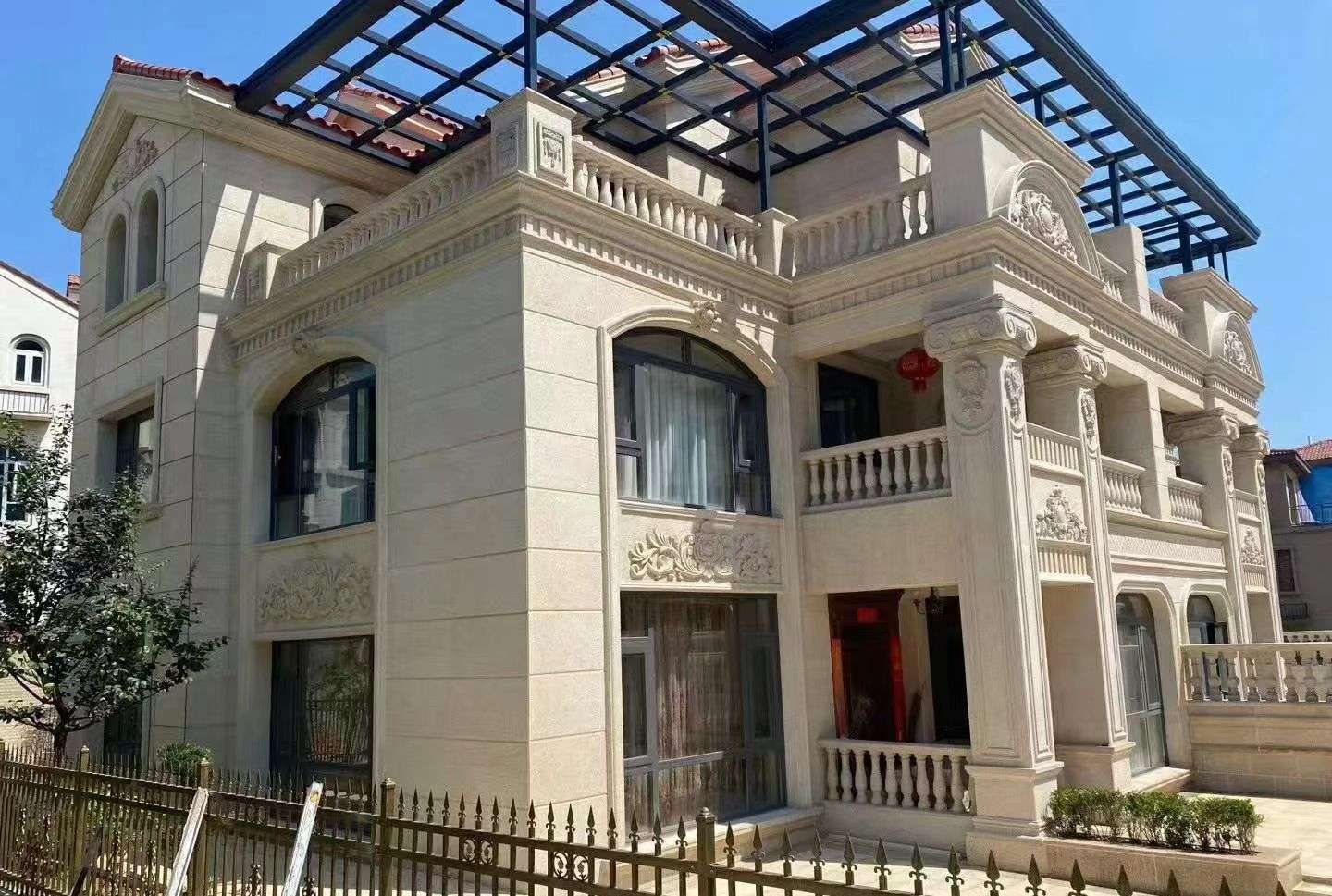 新余 黄金麻花岗岩荔枝面别墅外墙干挂