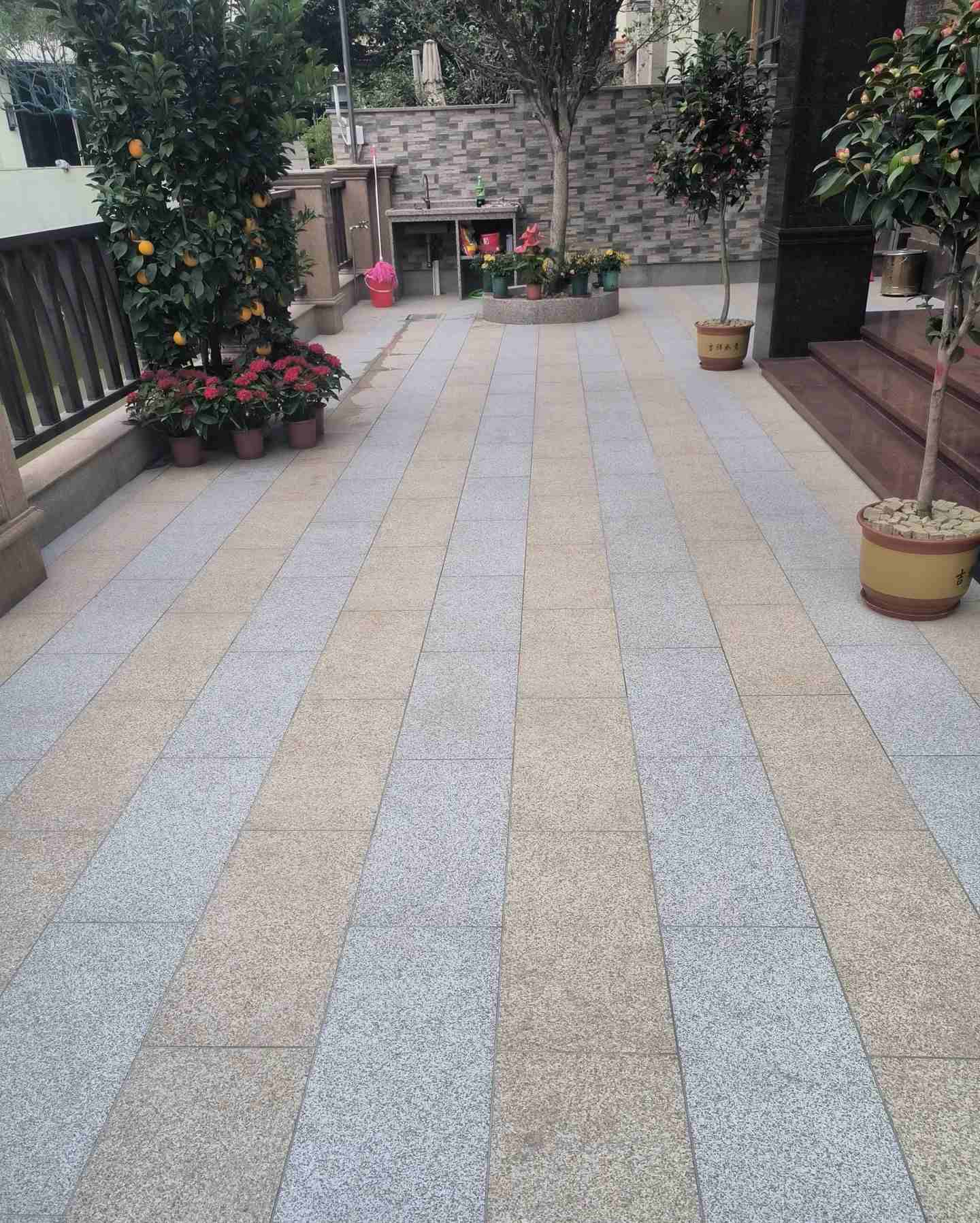 新余 黄金麻白麻荔枝面庭院铺装展示