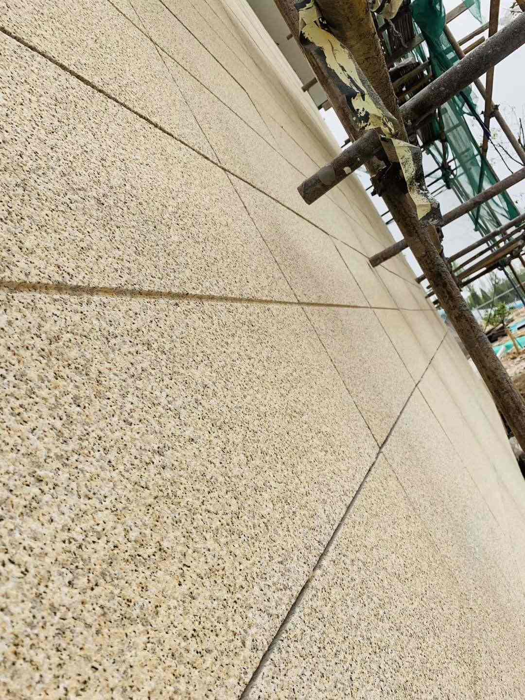 新余 黄金麻花岗岩荔枝面外墙干挂石材效果示例